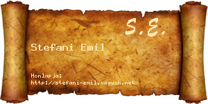 Stefani Emil névjegykártya